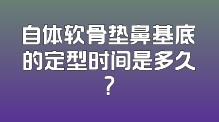 自体软骨垫鼻基底的定型时间是多久？