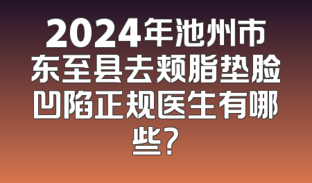 2024年池州市东至县去颊脂垫脸凹陷正规医生有哪些？