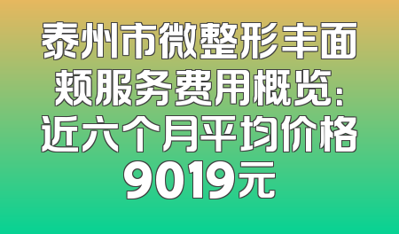 泰州市微整形丰面颊服务费用概览：近六个月平均价格9019元