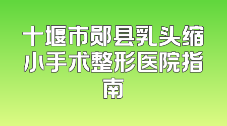 十堰市郧县乳头缩小手术整形医院指南