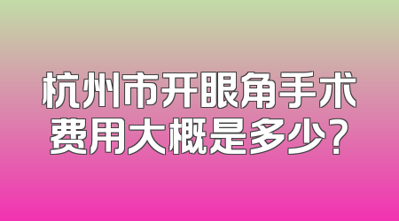 杭州市开眼角手术费用大概是多少？