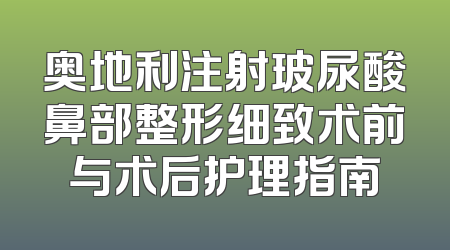 奥地利注射玻尿酸鼻部整形细致术前与术后护理指南