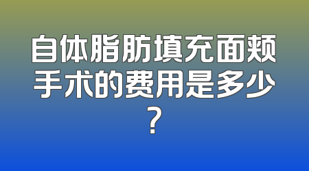 自体脂肪填充面颊手术的费用是多少？