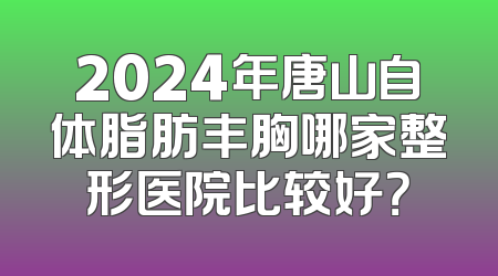2024年唐山自体脂肪丰胸哪家整形医院比较好？