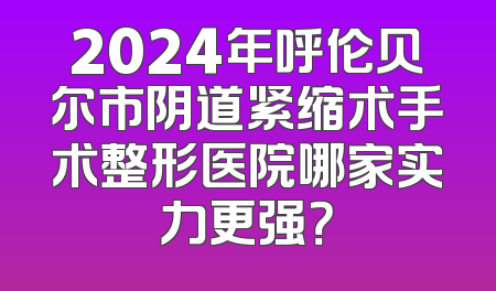 2024年呼伦贝尔市阴道紧缩术手术整形医院哪家实力更强？