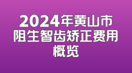 2024年黄山市阻生智齿矫正费用概览