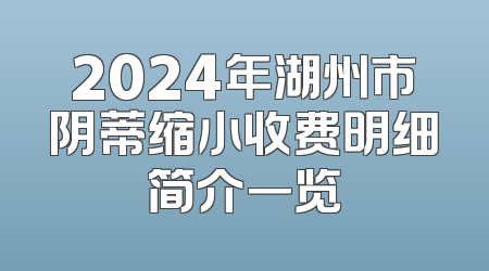 2024年湖州市阴蒂缩小收费明细简介一览