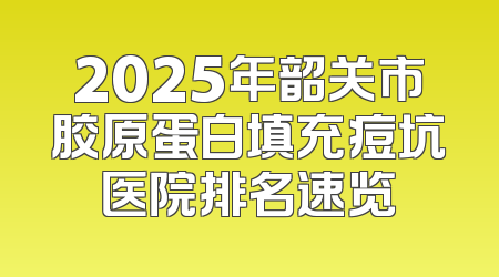 2025年韶关市胶原蛋白填充痘坑医院排名速览