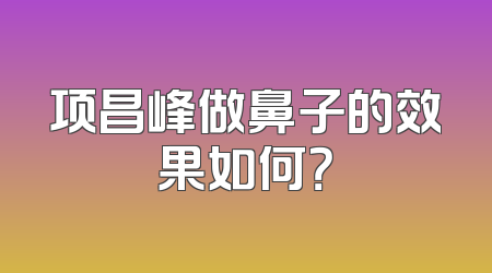 项昌峰做鼻子的效果如何？