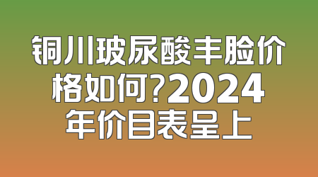 铜川玻尿酸丰脸价格如何？2024年价目表呈上