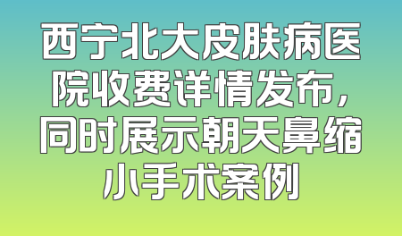 西宁北大皮肤病医院收费详情发布，同时展示朝天鼻缩小手术案例