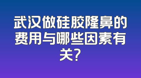 武汉做硅胶隆鼻的费用与哪些因素有关？