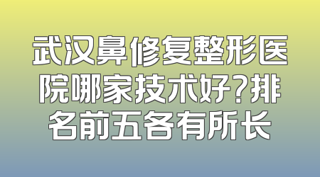 武汉鼻修复整形医院哪家技术好？排名前五各有所长