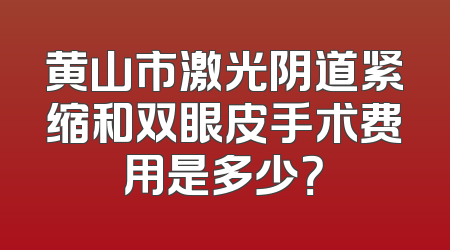 黄山市激光阴道紧缩和双眼皮手术费用是多少？