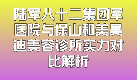 陆军八十二集团军医院与保山和美昊迪美容诊所实力对比解析