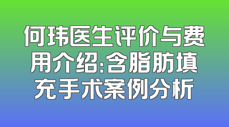 何玮医生评价与费用介绍：含脂肪填充手术案例分析