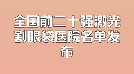 全国前二十强激光割眼袋医院名单发布