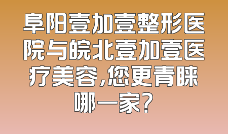 阜阳壹加壹整形医院与皖北壹加壹医疗美容，您更青睐哪一家？