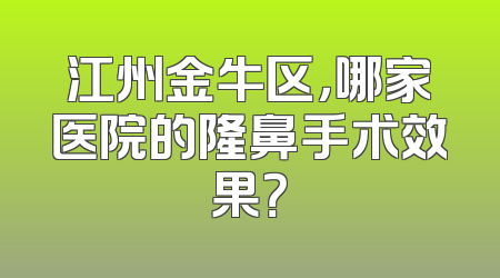 江州金牛区，哪家医院的隆鼻手术效果？