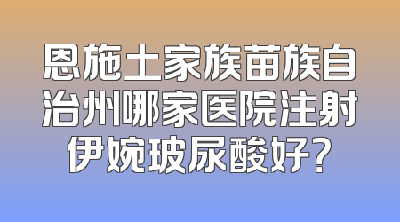 恩施土家族苗族自治州哪家医院注射伊婉玻尿酸好？