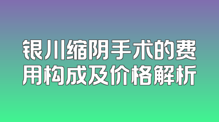 银川缩阴手术的费用构成及价格解析