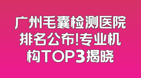 广州毛囊检测医院排名公布！专业机构TOP3揭晓