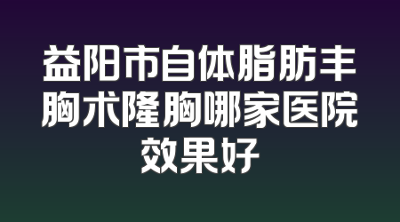 益阳市自体脂肪丰胸术隆胸哪家医院效果好