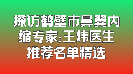 探访鹤壁市鼻翼内缩专家：王炜医生推荐名单精选
