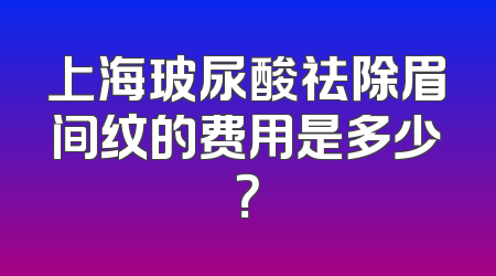 上海玻尿酸祛除眉间纹的费用是多少？