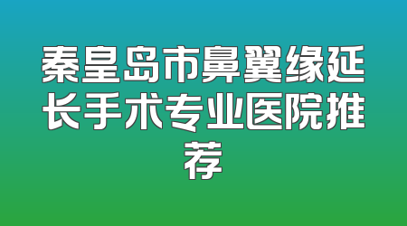 秦皇岛市鼻翼缘延长手术专业医院推荐