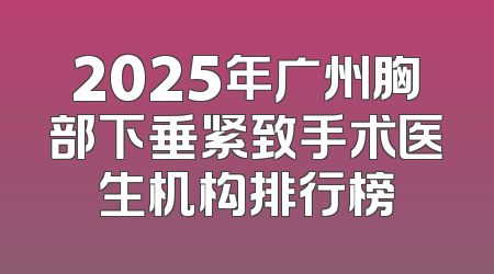 2025年广州胸部下垂紧致手术医生机构排行榜