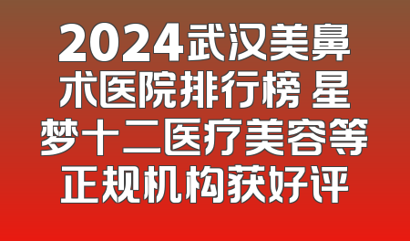 2024武汉美鼻术医院排行榜 星梦十二医疗美容等正规机构获好评
