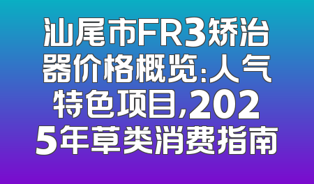 汕尾市FR3矫治器价格概览：人气特色项目，2025年草类消费指南