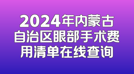 2024年内蒙古自治区眼部手术费用清单在线查询