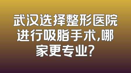 武汉选择整形医院进行吸脂手术，哪家更专业？