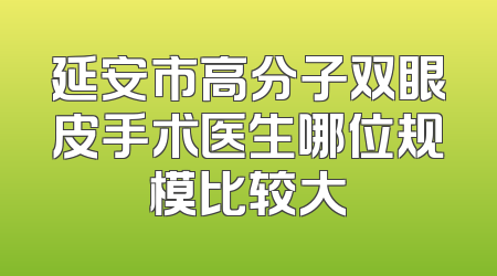 延安市高分子双眼皮手术医生哪位规模比较大