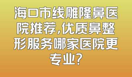 海口市线雕隆鼻医院推荐，优质鼻整形服务哪家医院更专业？