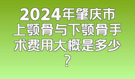 2024年肇庆市上颚骨与下颚骨手术费用大概是多少？