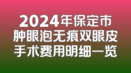 2024年保定市肿眼泡无痕双眼皮手术费用明细一览