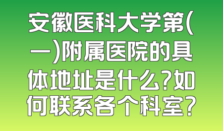 安徽医科大学第（一）附属医院的具体地址是什么？如何联系各个科室？