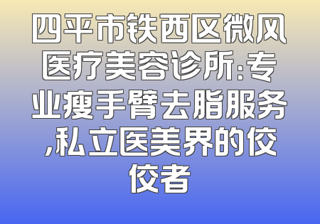 四平市铁西区微风医疗美容诊所：专业瘦手臂去脂服务，私立医美界的佼佼者