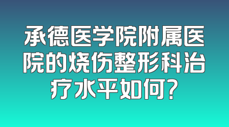 承德医学院附属医院的烧伤整形科治疗水平如何？