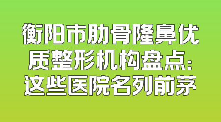 衡阳市肋骨隆鼻优质整形机构盘点：这些医院名列前茅