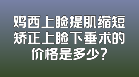 鸡西上睑提肌缩短矫正上睑下垂术的价格是多少？