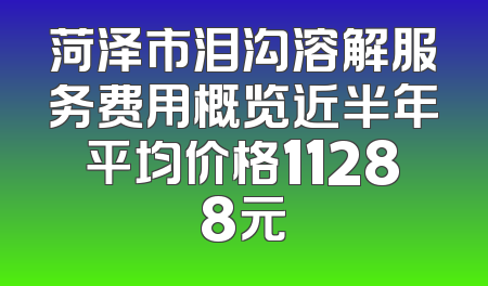 菏泽市泪沟溶解服务费用概览近半年平均价格11288元