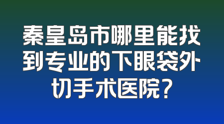 秦皇岛市哪里能找到专业的下眼袋外切手术医院？