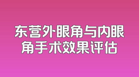 东营外眼角与内眼角手术效果评估
