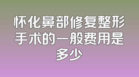 怀化鼻部修复整形手术的一般费用是多少