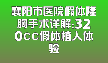 襄阳市医院假体隆胸手术详解：320cc假体植入体验