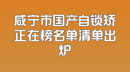 咸宁市国产自锁矫正在榜名单清单出炉